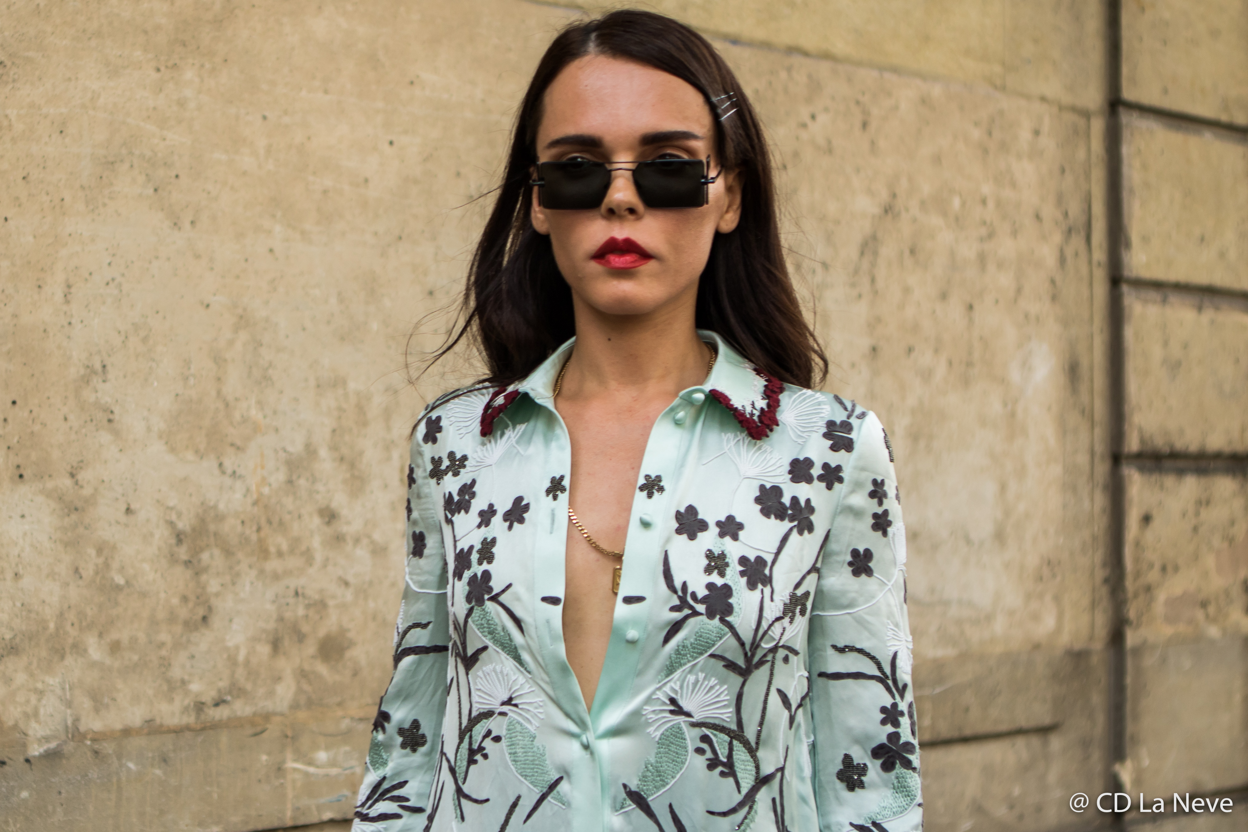 Evangelie Smyrniotaki Valentino Haute Couture Street Style Paris Fashion Week AW17