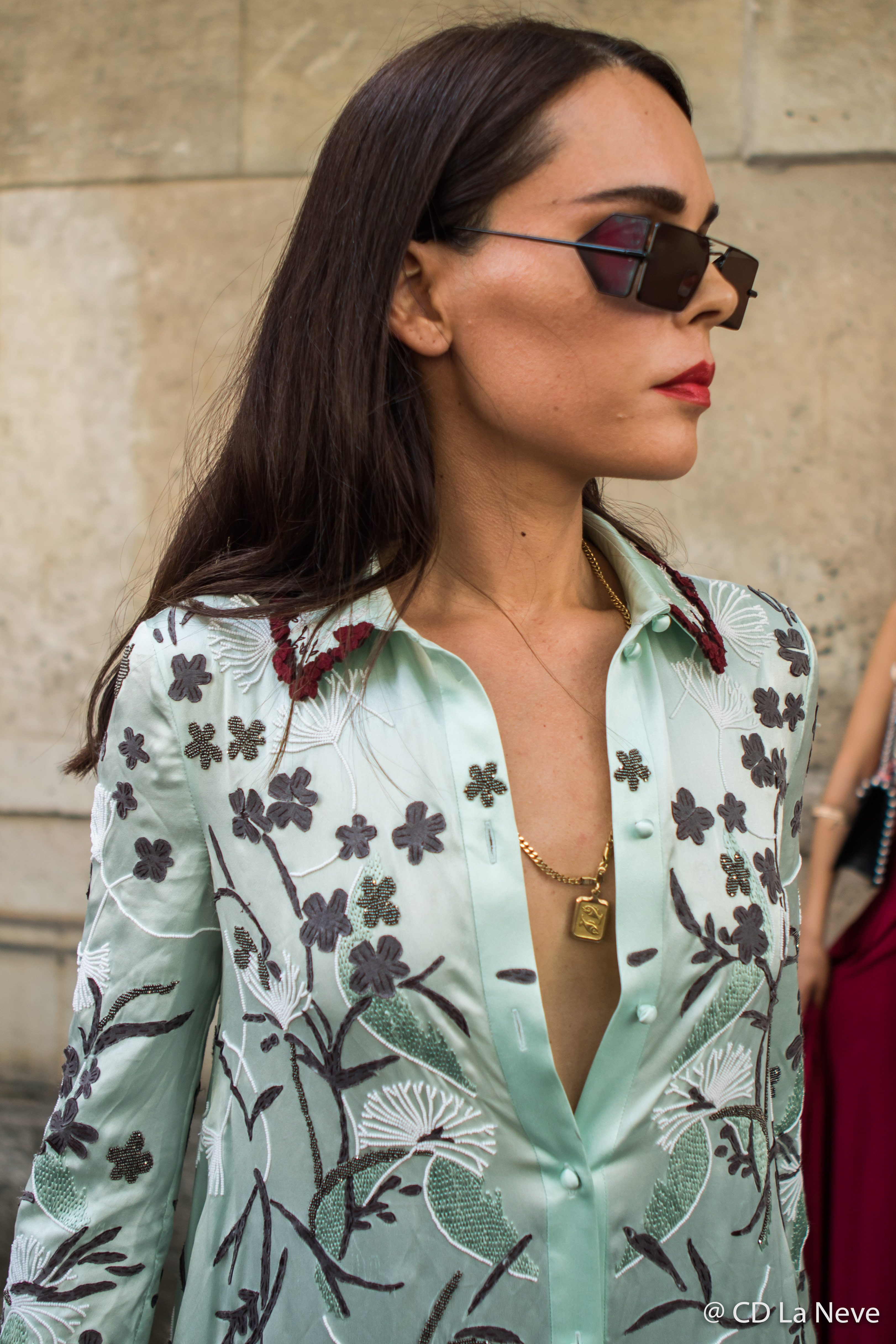 Evangelie Smyrniotaki Valentino Haute Couture Street Style Paris Fashion Week AW17
