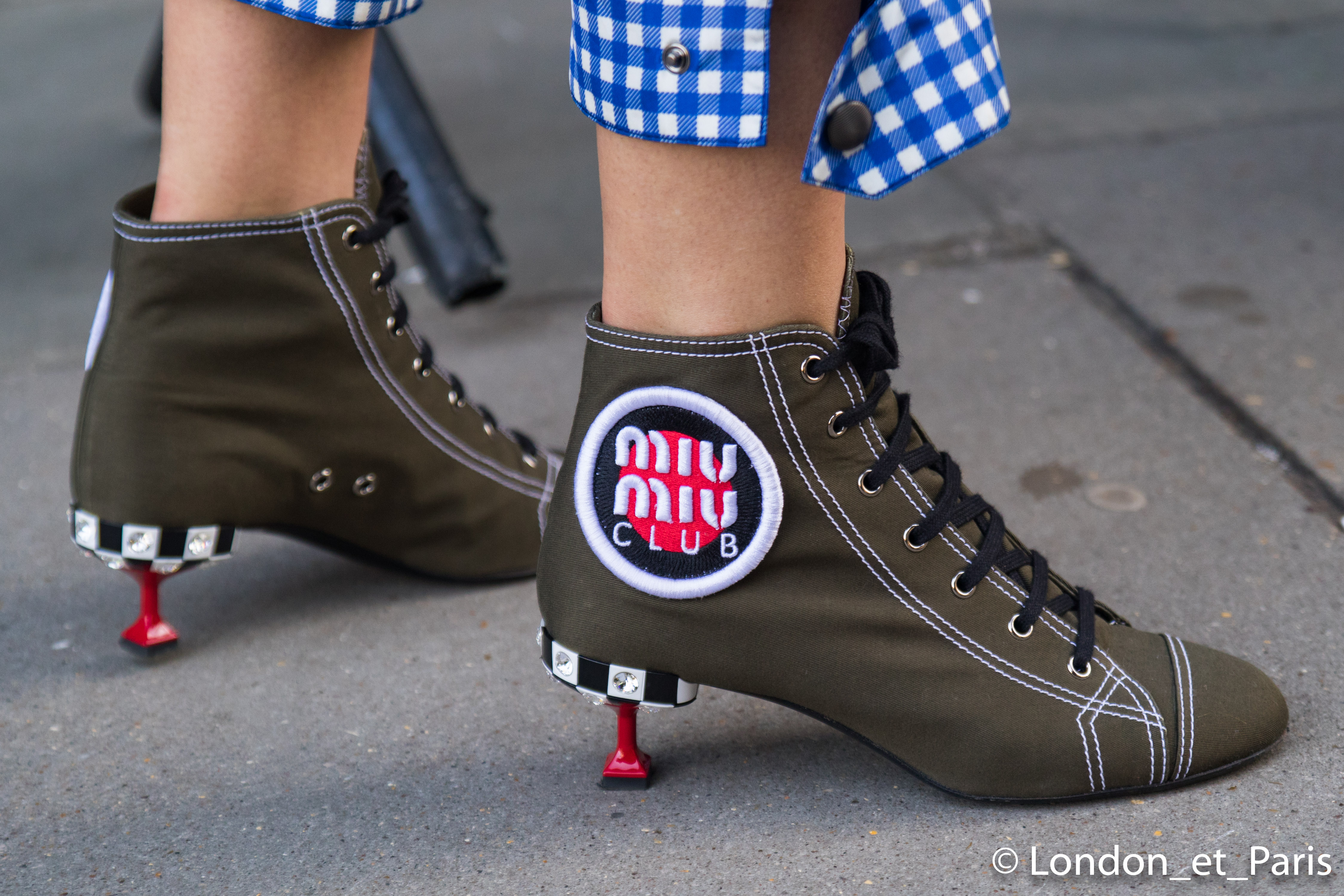 Street Style London Fashion Week LFW FW18 Miu Miu Ankle Boots