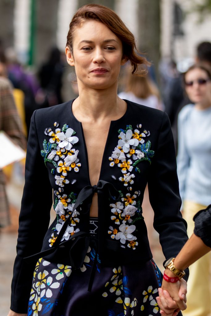 Olga Kurylenko Street Style Paris Fashion Week Elie Saab SS20