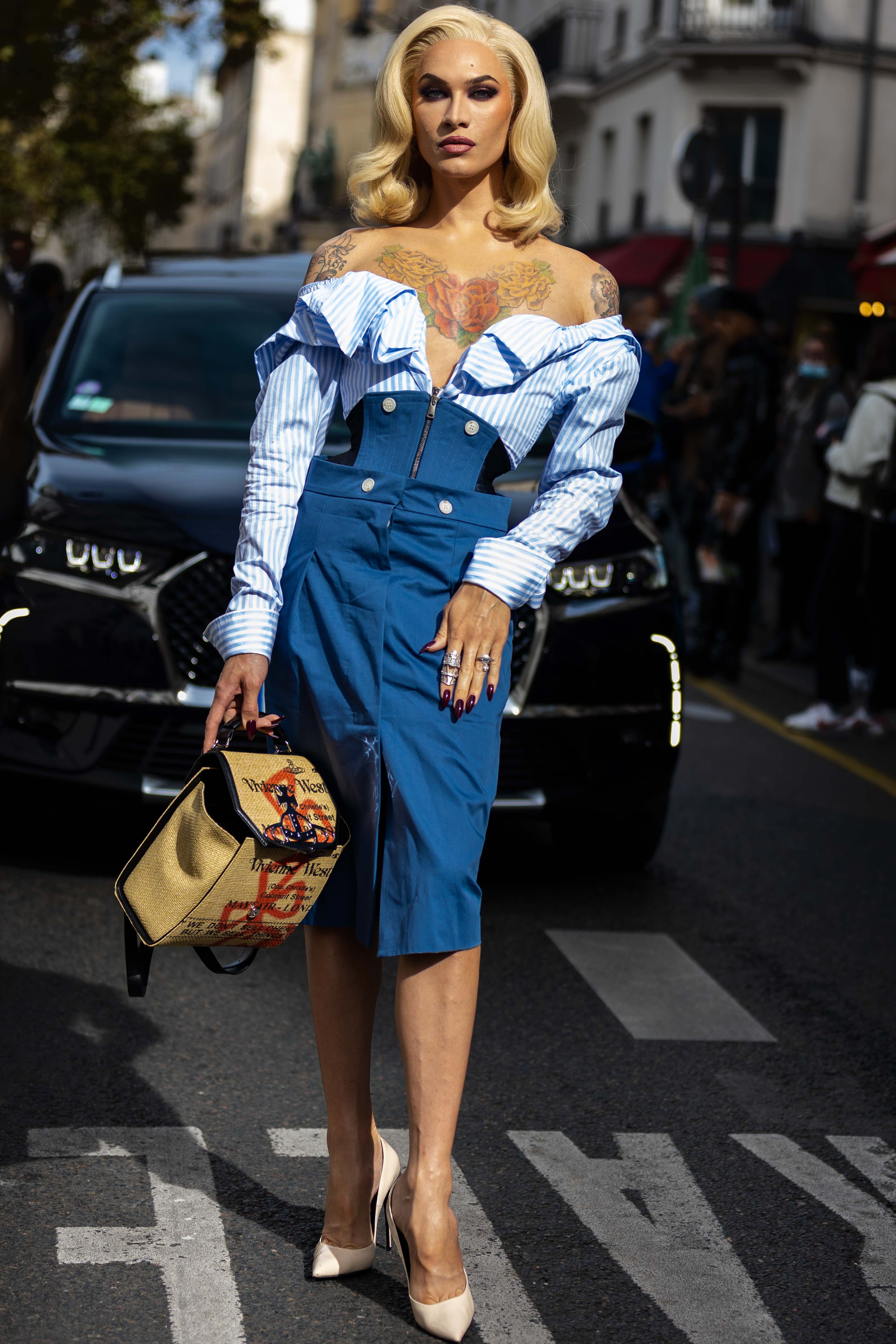 Miss Fame Street Style Vivienne Westwood Paris Fashion Week SS22
