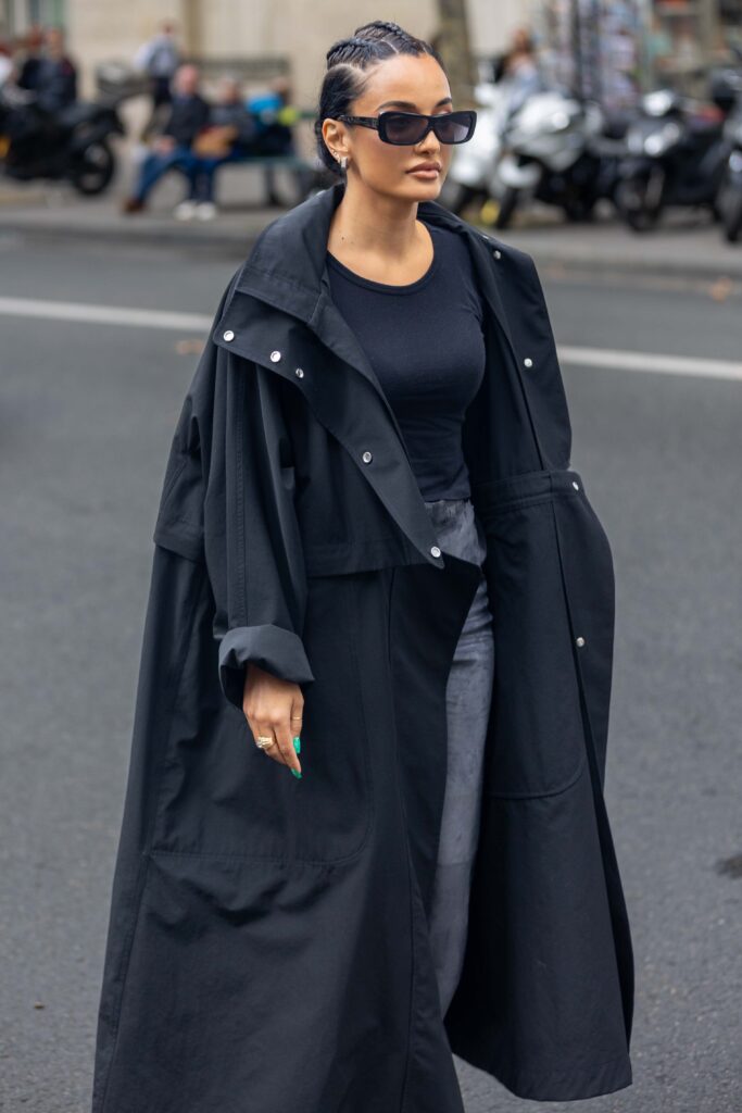 Amina Muaddi SS22 Street Style before Loewe Paris Fashion Week