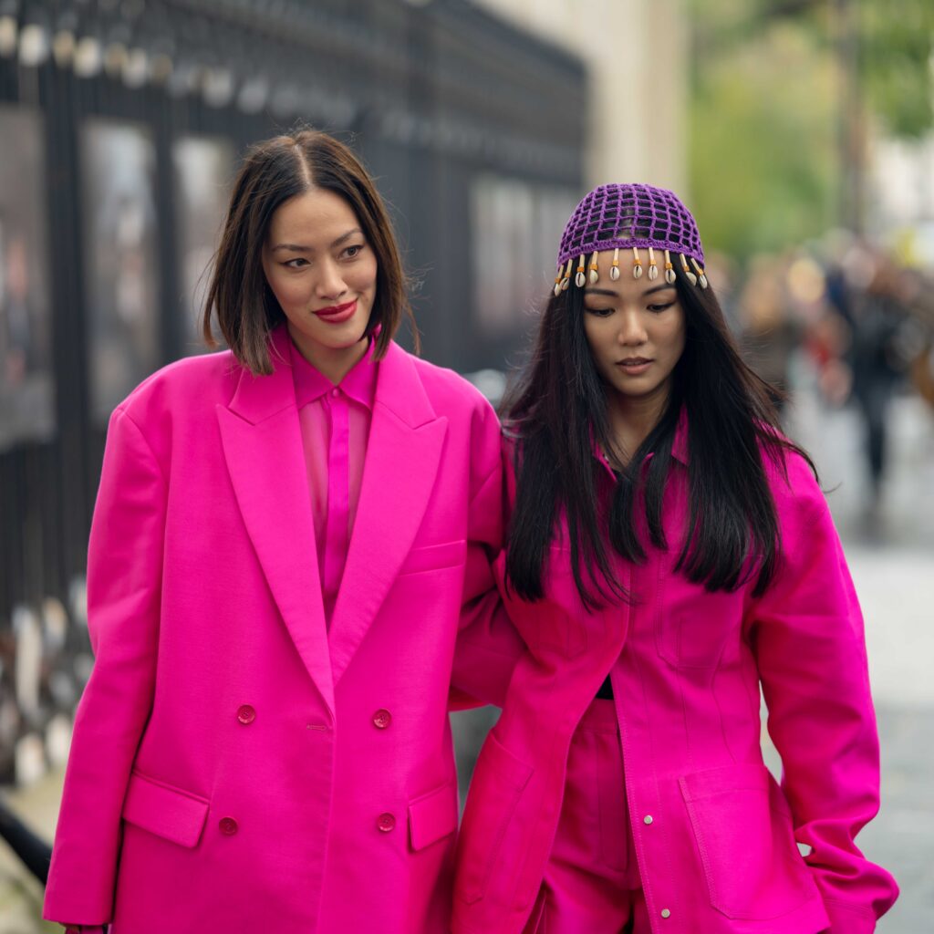 Tiffany Hsu & Yoyo Cae Street Style Before Valentino Paris Fashion Week SS23