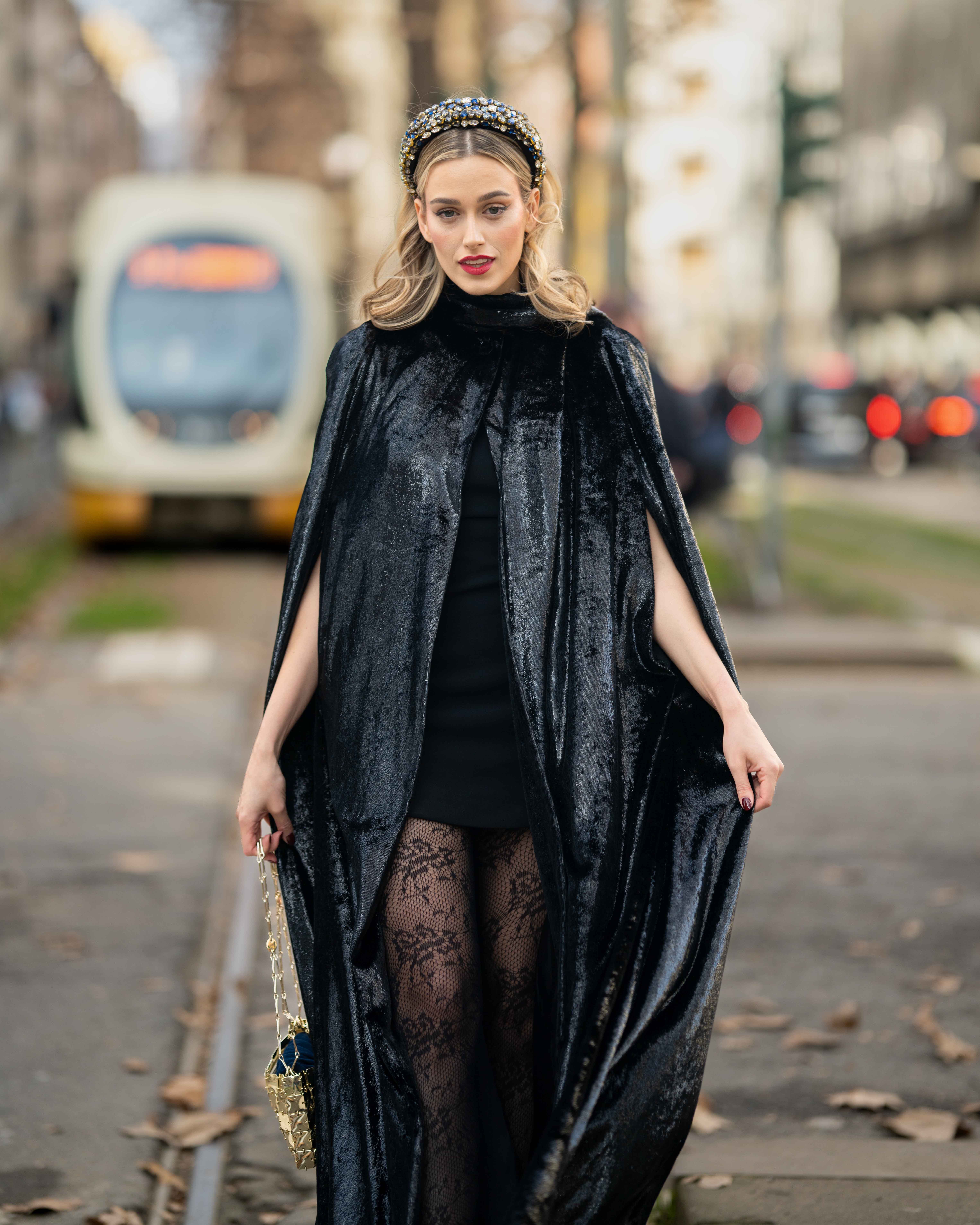 Lara Begic Street Style After Dolce & Gabbana FW23-24 Milan Fashion Week