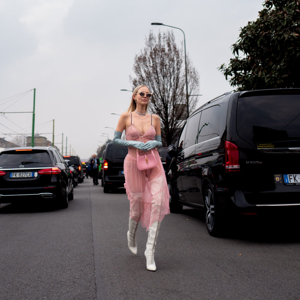 Leonie Hanne Street Style After Gucci Milan Fashion Week AW23/24