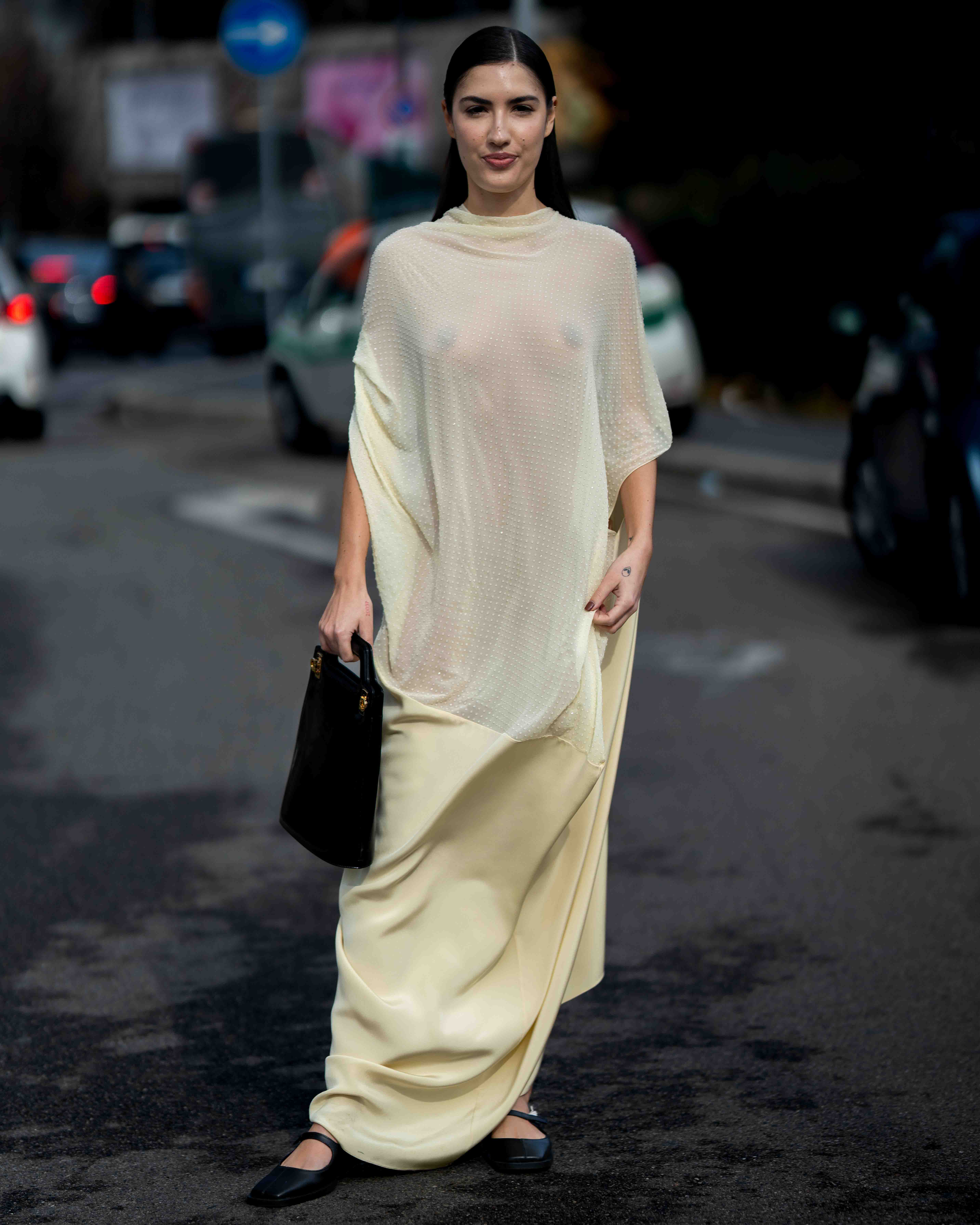 Patricia Manfield Heir Street Style After Ferragamo FW23-24 Milan Fashion Week