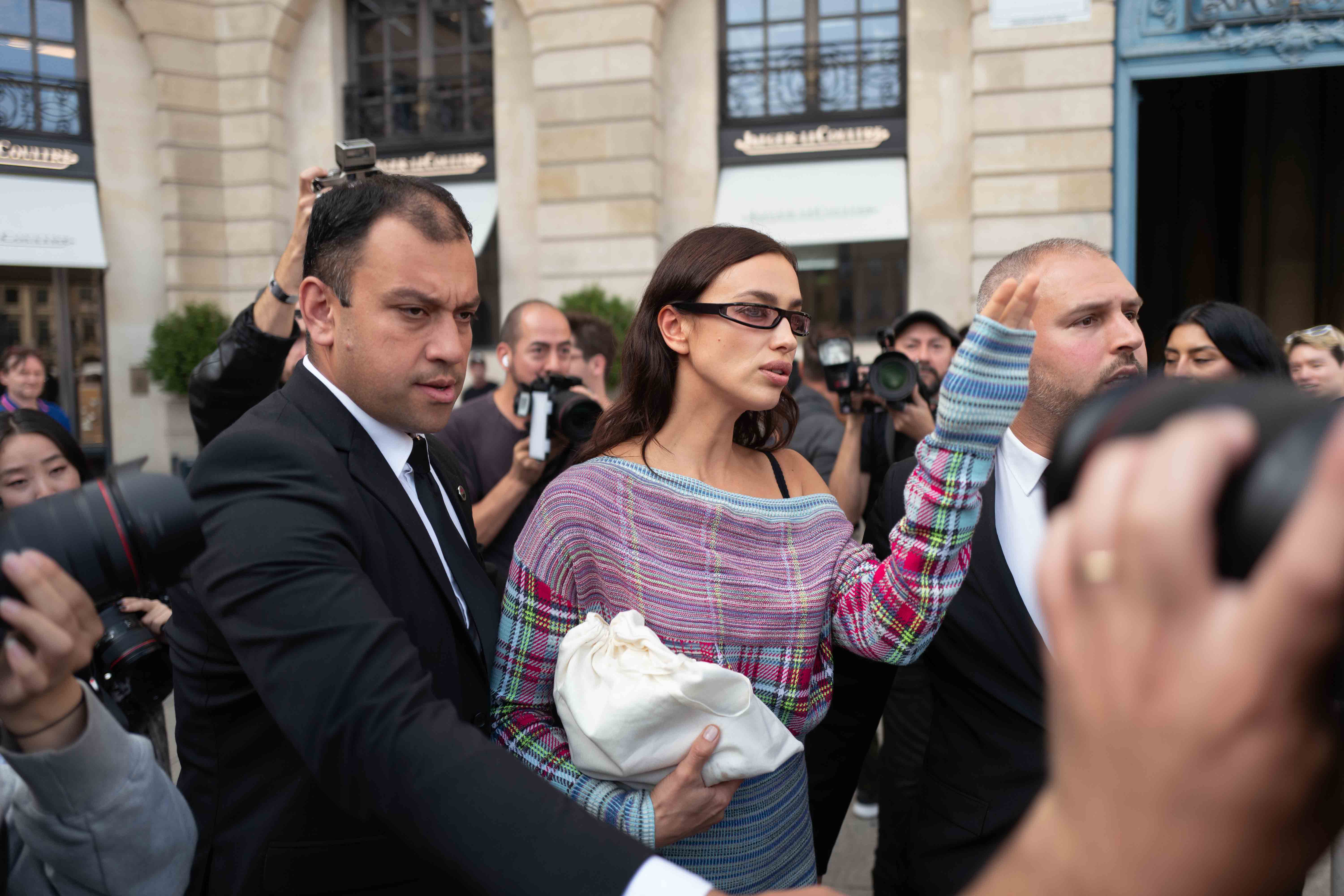 Irina Shayk Street Style After Vivienne Westwood SS24 Paris Fashion Week