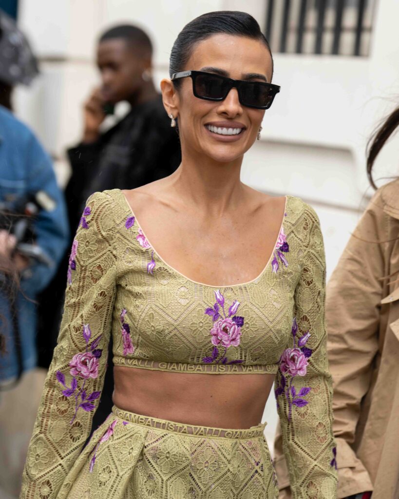 Silvia Braz Street Style At Giambattista Valli SS25 Paris Fashion Week