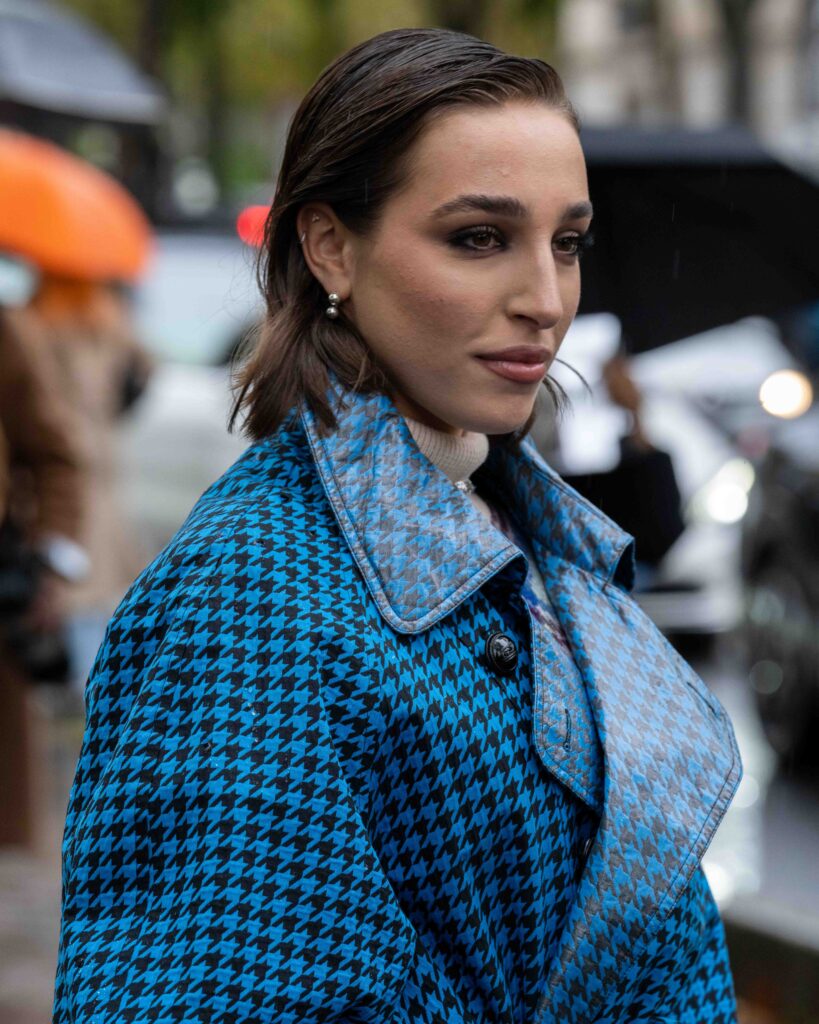 Ginevra Mavilla Street Style At Rabanne SS25 Paris Fashion Week