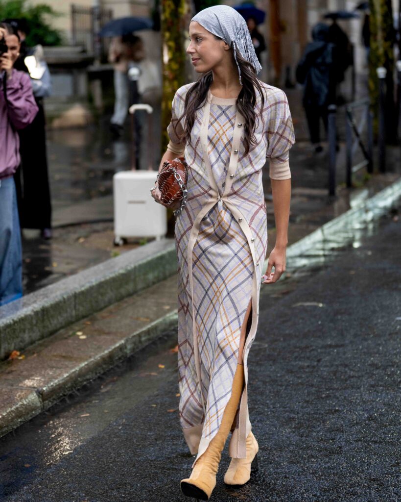 Maïna Suarez Street Style At Rabanne SS25 Paris Fashion Week