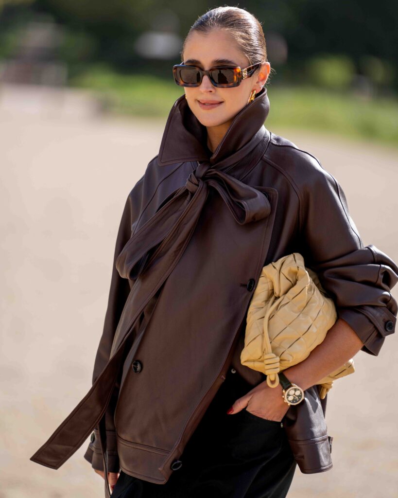 Darja Barannik Street Style at Loewe SS25 Show Paris Fashion Week