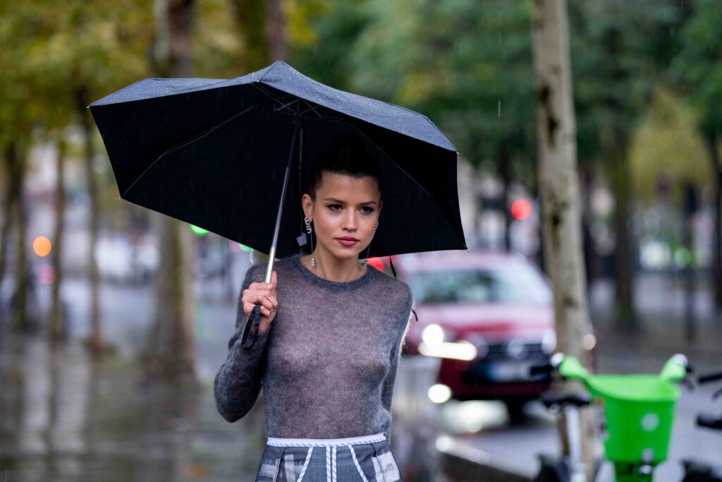 Polina Podpletennaya Street Style After Rabanne SS25 Paris Fashion Week