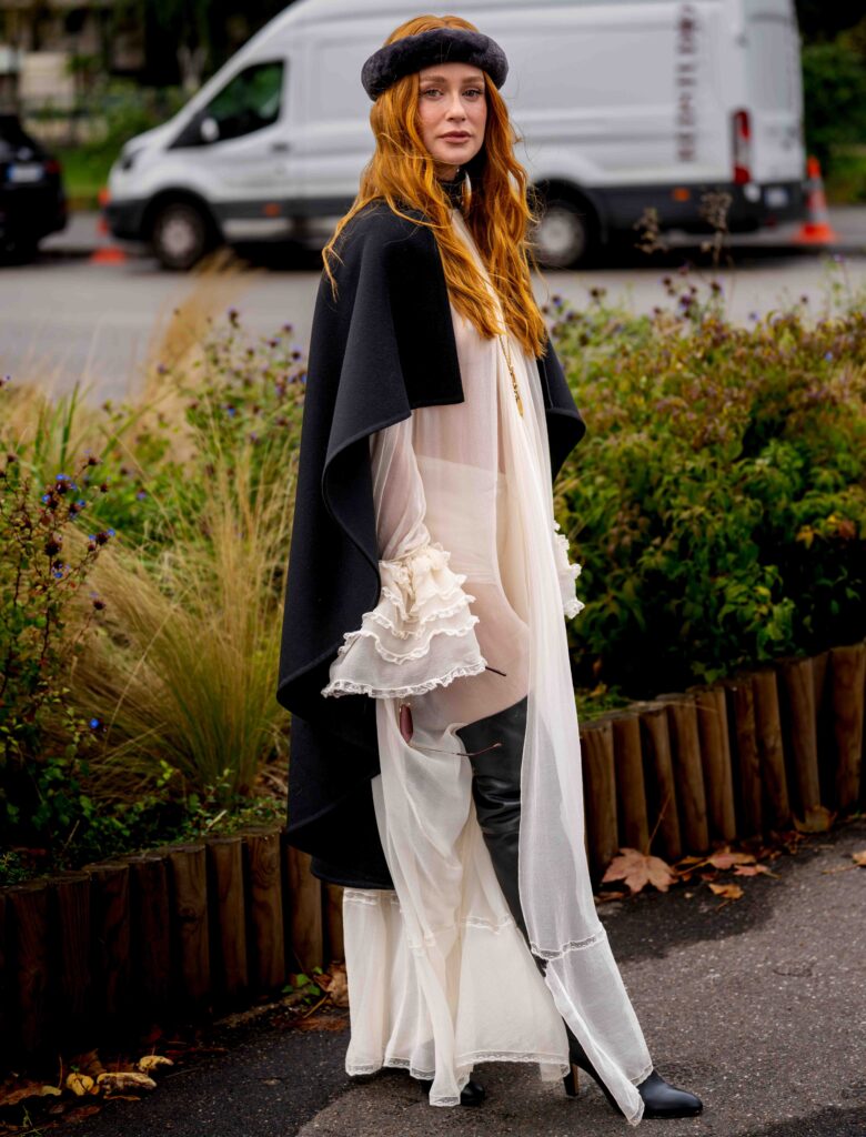 Marina Ruy Barbosa Street Style At Chloe SS25 Paris Fashion Week