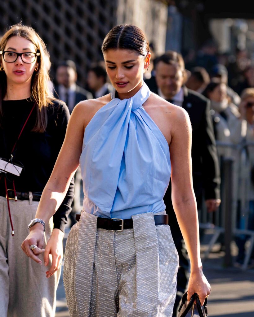 Taylor Hill Street Style Stella McCartney FW25 Paris Fashion Week